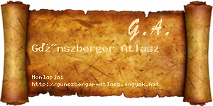 Günszberger Atlasz névjegykártya